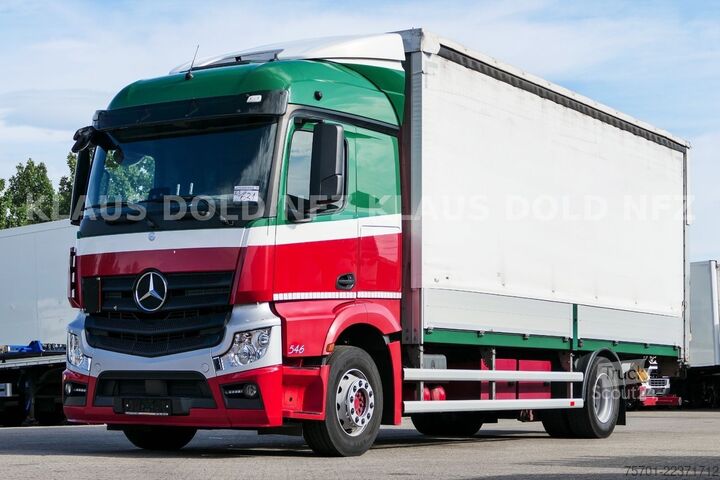 Plattewagen met zeil MERCEDES-BENZ Actros 1842 Pritsche Plane Vollluft LBW Euro 6