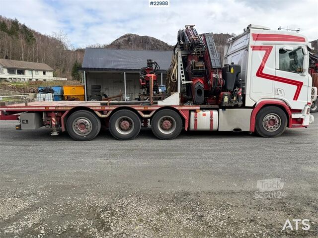 Автокран Scania R500 8x4 combination vehicle with a 71 t/m Fassi c
