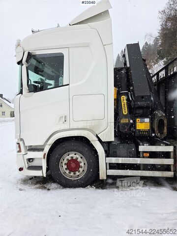 Vinç kamyonu Scania R500 8x4 flatbed truck with 23 t/m Palfinger crane