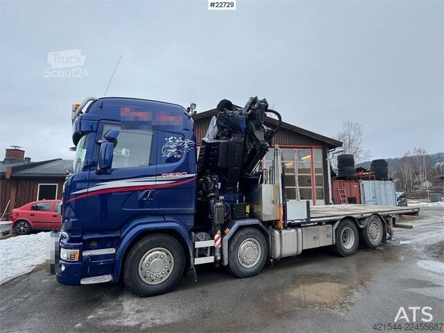 Krano sunkvežimis Scania R580 8x2 crane truck – 80 t/m Fassi crane with jib