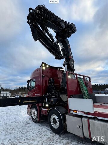 Camion-grue Scania R580 8x2 crane truck with 85 t/m Hiab crane – jib