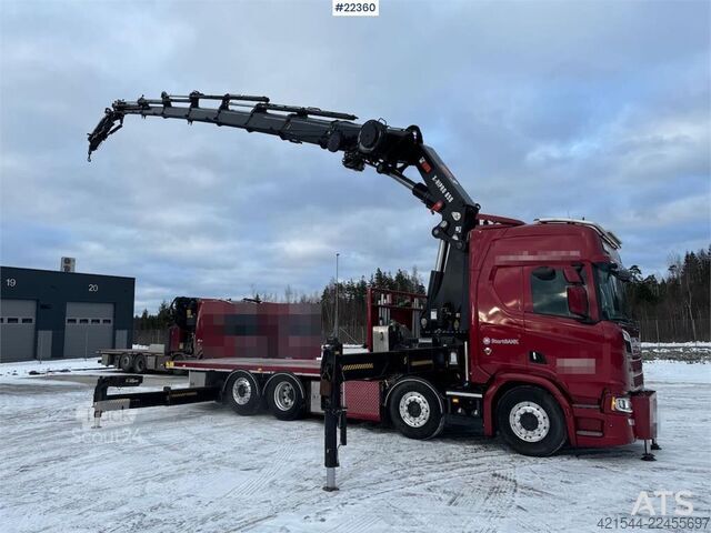 Camion-grue Scania R580 8x2 crane truck with 85 t/m Hiab crane – jib