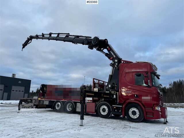Camion-grue Scania R580 8x2 crane truck with 85 t/m Hiab crane – jib