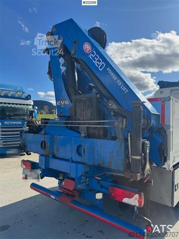 Nosturiauto Scania R660 6x4 flatbed truck with rear-mounted 23 tonne-