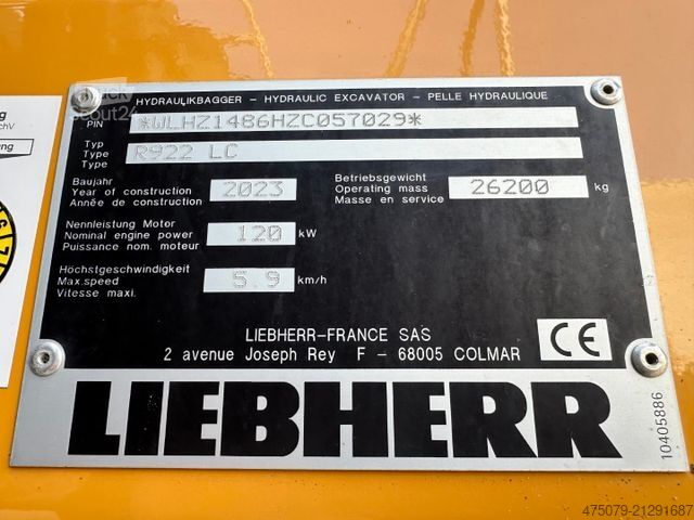 Excavadora de cadenas LIEBHERR R922 LC / MultiUser / Böschungsbagger