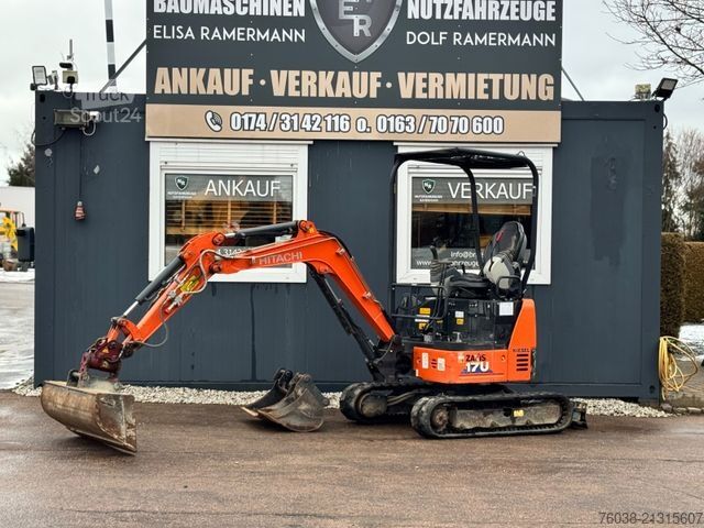 Mini bager HITACHI ZX17 U-5 Y, Powertilt, 3 Löffel