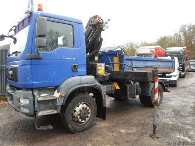 Camion benne MAN TGM 18.340/ 4X4/Kran PK 12001