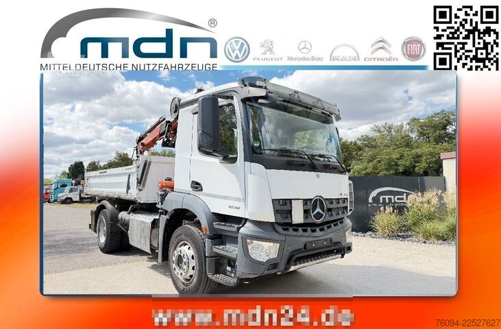 Γερανός τοποθετημένος σε φορτηγό MERCEDES-BENZ Arocs 1832 4x2 Kipper Kran 13m FUNK AHK