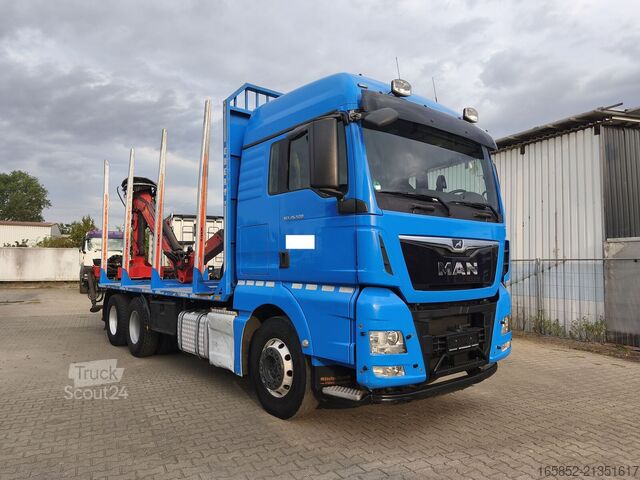 Furgone per trasporto legname MAN TGX 26.500 Holz-LKW Euro6 6x4 Holztransporter m...