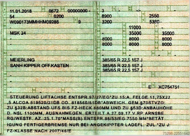 Tippsemitrailer MEIERLING MSK24 | Liftachse / 5.380 kg nur !!
