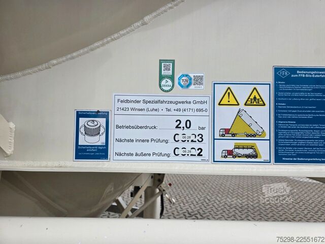Naczepa silos FELDBINDER EUT 40.3 | Alu-Felgen | 40.000 l