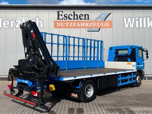 Lastbil med flak MAN TGM 18.290 | Hegla Glastransporter*HIAB 138E2*AC