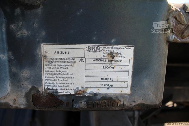 Remorcă roll off HKM A18 ZL 5,4 - Absetzkipper / Absetzmulden Nr: 001