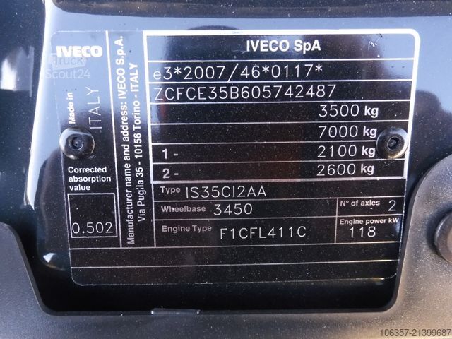 Bestelwagenchassis IVECO Daily 35C16H  3,0 l  Rd.3450, Neu MY 2026