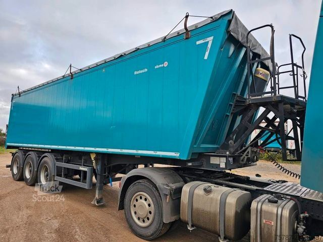 Semi-remorque benne REISCH 49 cbm, Pendelklappe, Lift, Lastmanometer, BPW