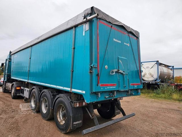 Semi-remorque benne REISCH 49 cbm, Pendelklappe, Lift, Lastmanometer, BPW