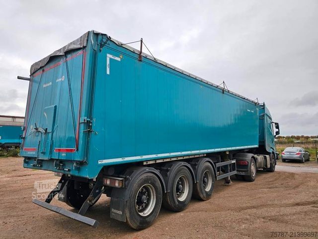 Semi-remorque benne REISCH 49 cbm, Pendelklappe, Lift, Lastmanometer, BPW