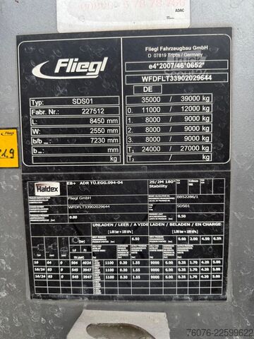 Semi-remorque benne FLIEGL 3 Achs Stahl 24,5 cbm Stone Master light