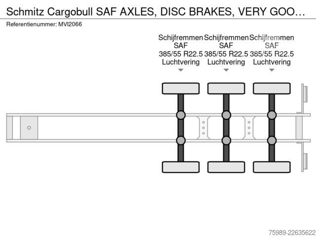куфар Schmitz Cargobull SAF AXLES, DISC BRAKES, VERY GOOD TIRES