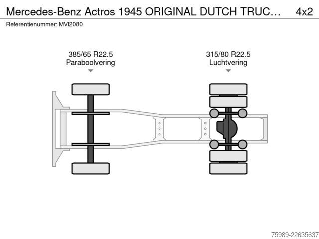 Standard-SZM Mercedes-Benz Actros 1945 ORIGINAL DUTCH TRUCK, EURO 5, HYDRA...