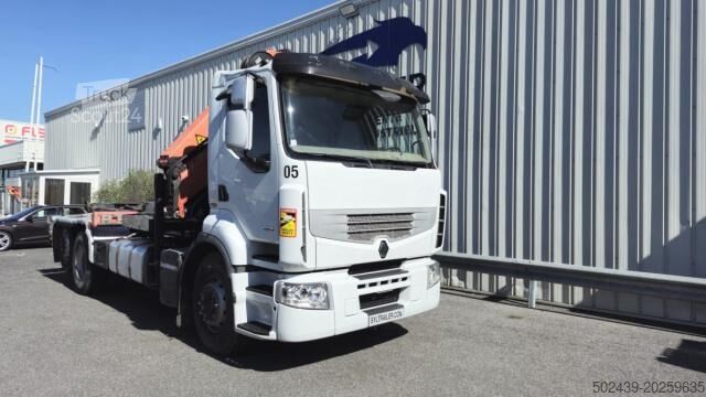 Tipper truck Renault Premium avec grue PALFINGER PK 18000