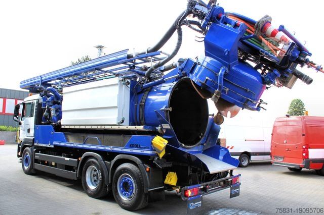 Vacuum tank truck MAN TGS 28.440 6x2 Kroll 14,5m³ W-Rückgewinner KOMBI
