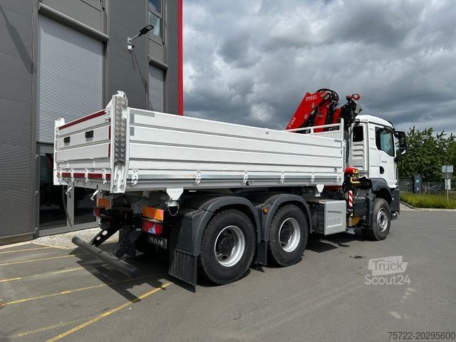 Τρίπλευρο ανατρεπόμενο φορτηγό MAN TGS 26.480 6x4 Krankipper Fassi F255.A.2.24