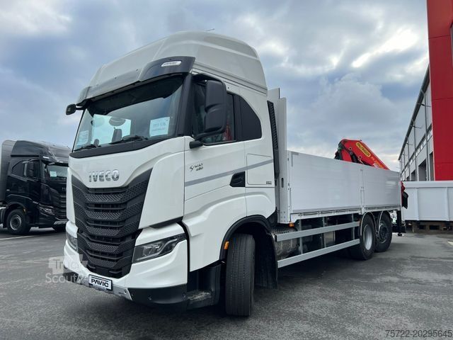 Żuraw samochodowy IVECO S-WAY 490/BAUSTOFF/KRAN PALFINGER ODER FASSI