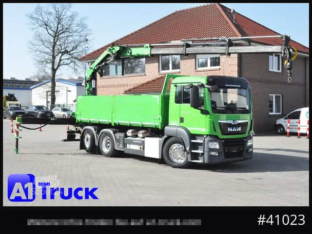 Kipper LKW MAN TGS 26.460 LL  Kipper Kran Funk Lenkachse,