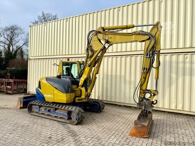 Mini-pelle KUBOTA KX080-4 / ZSA / 3 x Löffel / VAH / Deutsch