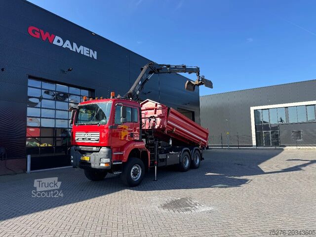 Kipper met kraan MAN TGA 26.360 6x6 Kipper/ Hiab 144 E-2 HiPro Euro 5