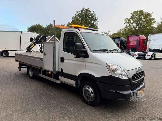 Φορτηγό πλατφόρμα με γερανό Iveco 50C14 Erdgas/CNG Hiab kran/crane Pritsche
