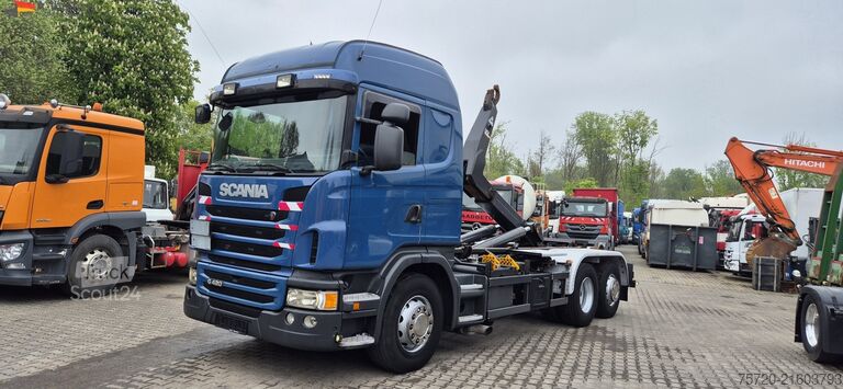 Autocarro ribaltabile Scania G 420 6x2 Abroller Lift-Lenkachse VDL Haken