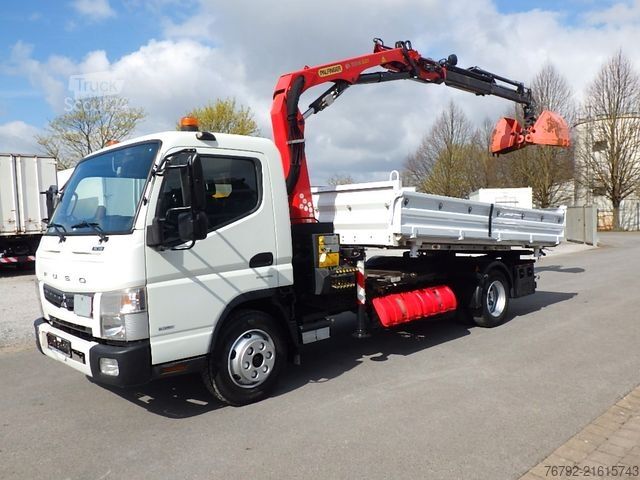Tippbil skåpbil FUSO 7 C 18 Kipper 3,9m/Palfinger Kran/Greifer/2xAHK
