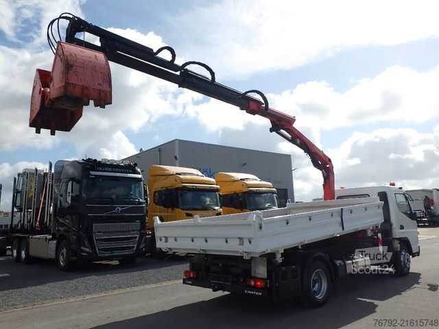 Trevägs tippbil FUSO 7 C 18 Kipper 3,9m/Palfinger Kran/Greifer/2xAHK