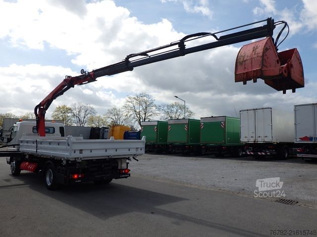 Trevägs tippbil FUSO 7 C 18 Kipper 3,9m/Palfinger Kran/Greifer/2xAHK