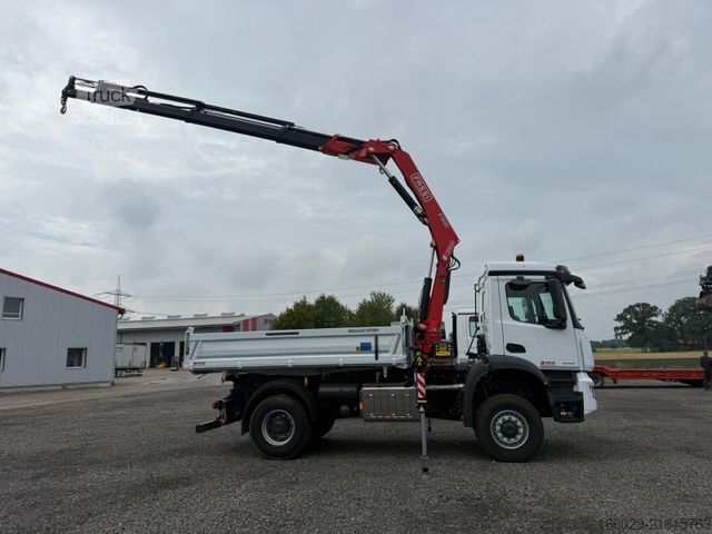 Truck mounted crane MERCEDES-BENZ Arocs 1835 4x4 Allrad Fassi F135 Kran Kipper