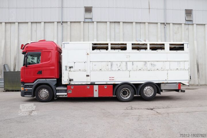 Camion pentru transport bovine Scania R490  E6 Retarder 2 Stock AHK Lift Lenk