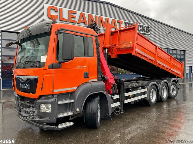 Camion-benne avec grue Man TGS 35.400 8x4 Euro 6 Palfinger 17 Tonmeter Z-k...