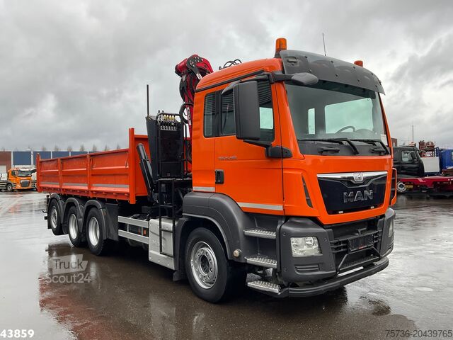 Camion-benne avec grue Man TGS 35.400 8x4 Euro 6 Palfinger 17 Tonmeter Z-k...