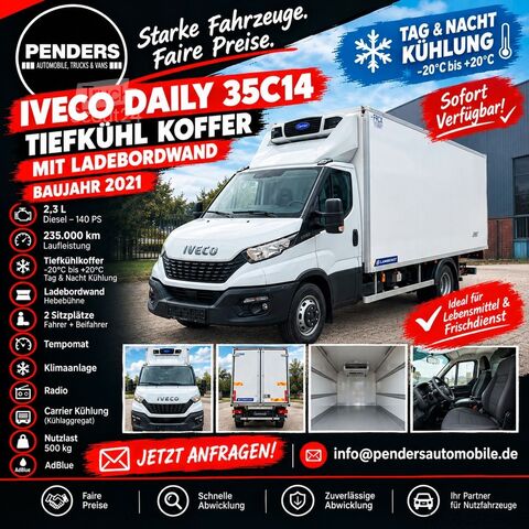 Furgone isotermico frigorifero IVECO Daily 35C14 Tiefkühlkoffer mit LBW **Carrier***