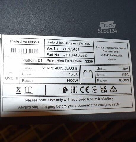 Gabelstaplerbatterie FRONIUS Linde Li-ION Charger 48V/185A