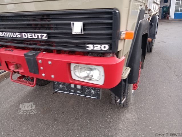 Üç taraflı damperli kamyon MAGIRUS DEUTZ 320D19 FA 4x4 Blatt Schalter 3-Seiten Kipper