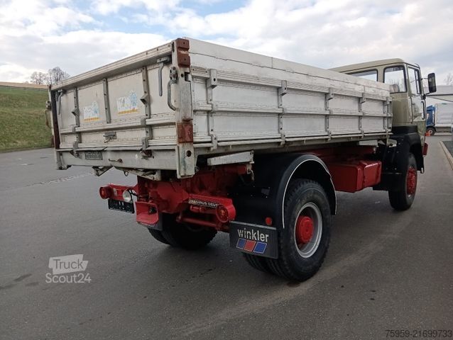 Üç taraflı damperli kamyon MAGIRUS DEUTZ 320D19 FA 4x4 Blatt Schalter 3-Seiten Kipper
