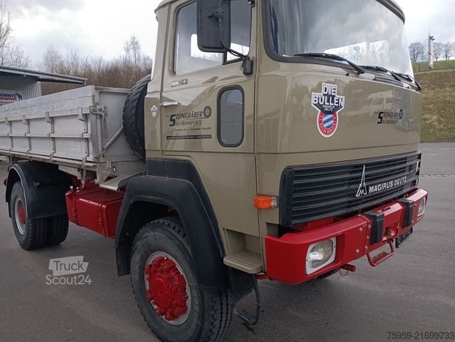 Üç taraflı damperli kamyon MAGIRUS DEUTZ 320D19 FA 4x4 Blatt Schalter 3-Seiten Kipper
