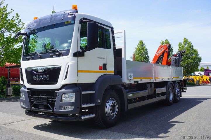 Platformă cu macara MAN TGS 26.360 Flatbed / Fassi F175 7.7 T /