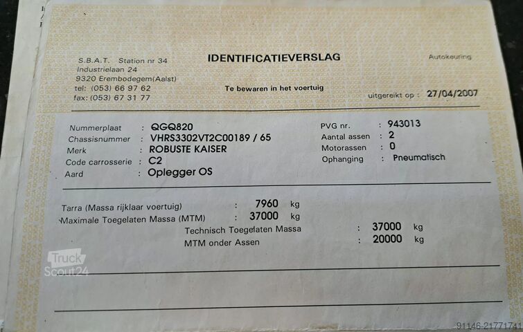 Ανατρεπόμενο φορτηγό Kaiser Robuste S3302G37 * ± 30m3 * Steel *