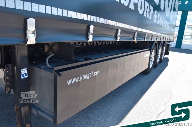 Nyitott ponyvás félpótkocsi KÖGEL Light 5.956kg, Hubdach, Liftachse, Palettenkaste