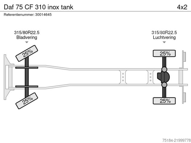 Cisternos Daf 75 CF 310 inox tank