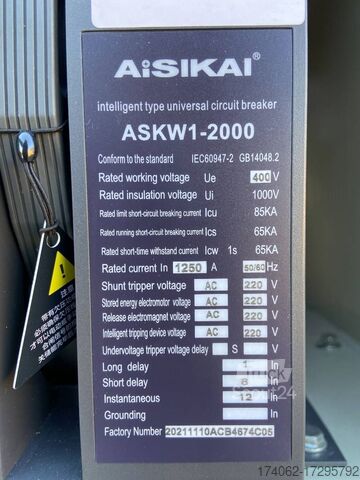 Mașină de construcții  Aisikai ASKW1-2000 - Circuit Breaker 1250A - DPX-3